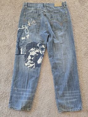 Y2K Delf Trading Vintage King of Jungle Lion Jeans 36x32